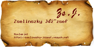 Zselinszky József névjegykártya